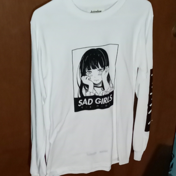 Long Sleeve White Animebae Shirt - Picture 1 of 4